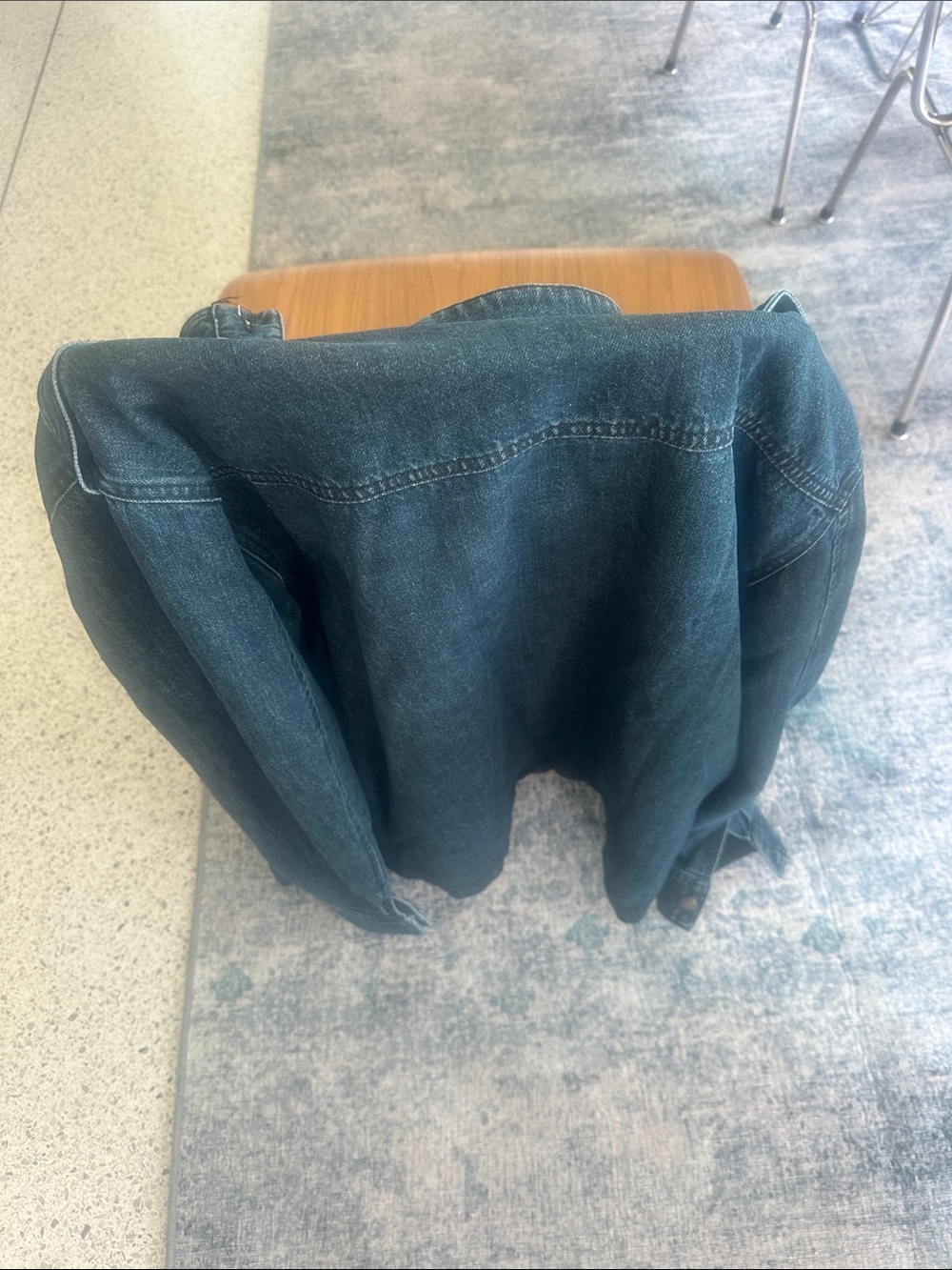 Men's Dark Blue Denim Shirt Jacket - Lightweight Layer